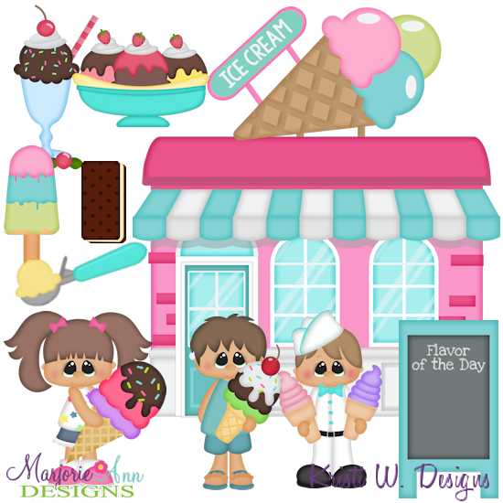 Ice Cream Shop SVG Cutting Files + Clipart - Click Image to Close